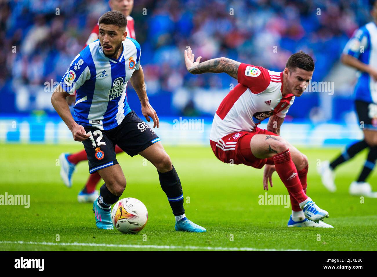 Cornellà, Spagna, 10, aprile 2022. Spagnolo la Liga: RCD Espanyol / RC Celta. Credit: Joan Gosa/Joan Gosa Foto Stock