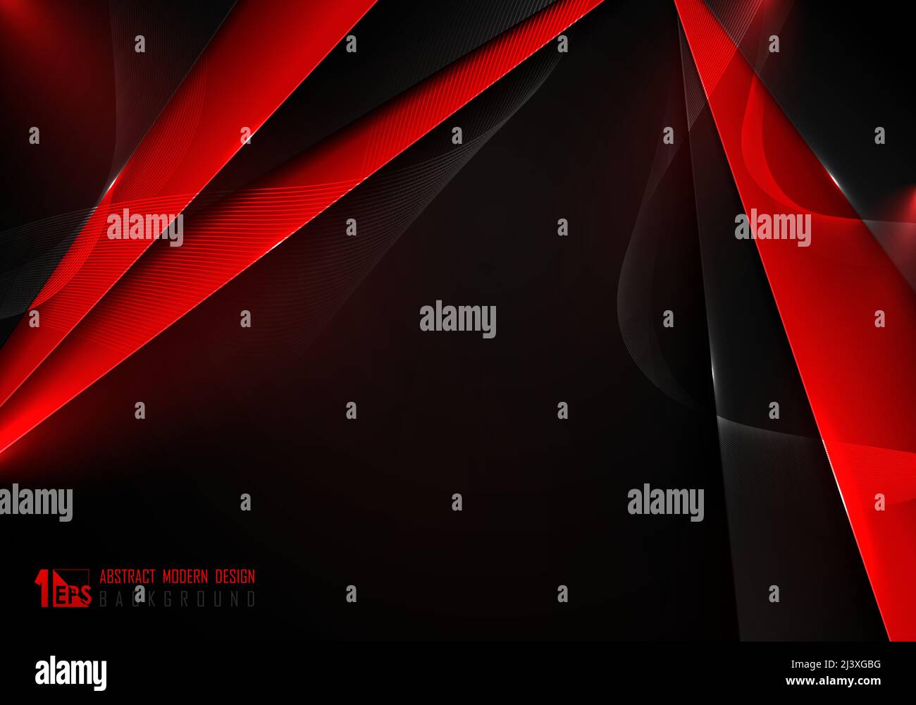 Disegno di decorazione a forma di rosso e nero sfumato astratto. Design sovrapposto con sfondo in stile glitter. Vettore di illustrazione Illustrazione Vettoriale