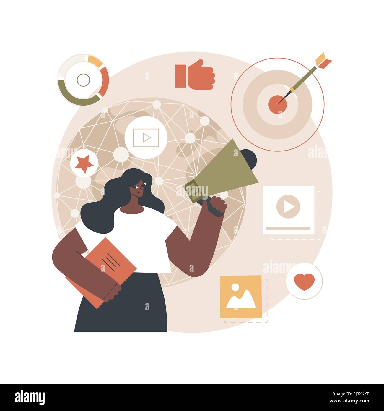 Illustrazione vettoriale del concetto astratto di Macromarmarketing. Influenza sociale, strategia di marketing globale, comportamento dei consumatori, ricerca del sistema di regolamentazione del mercato, Illustrazione Vettoriale