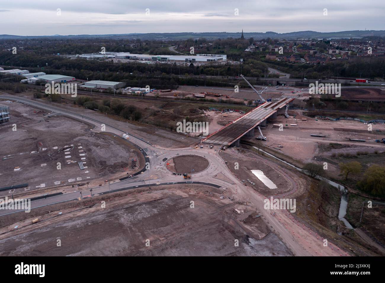 immagini dei droni aerei del collegamento della valle dell'etruria inizio aprile 2022 aggiornamento dei progressi Foto Stock