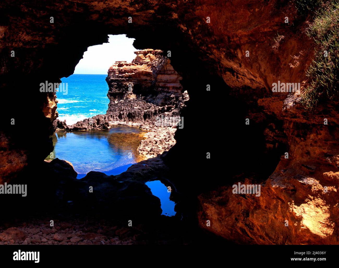 La grotta di roccia formazione, Great Ocean Road, Victoria Australia Foto Stock