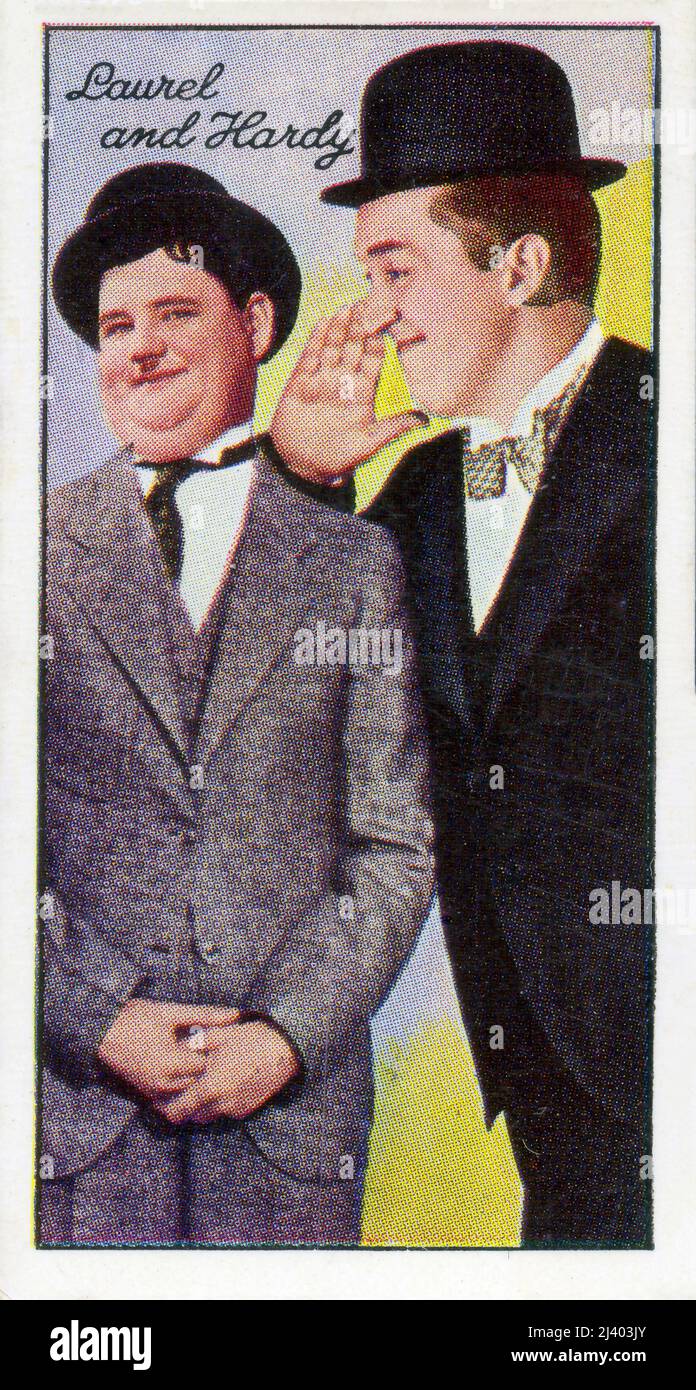 Laurel e Hardy 1935 Carreras Ltd. Carta del tabacco emessa a Londra, Inghilterra Foto Stock