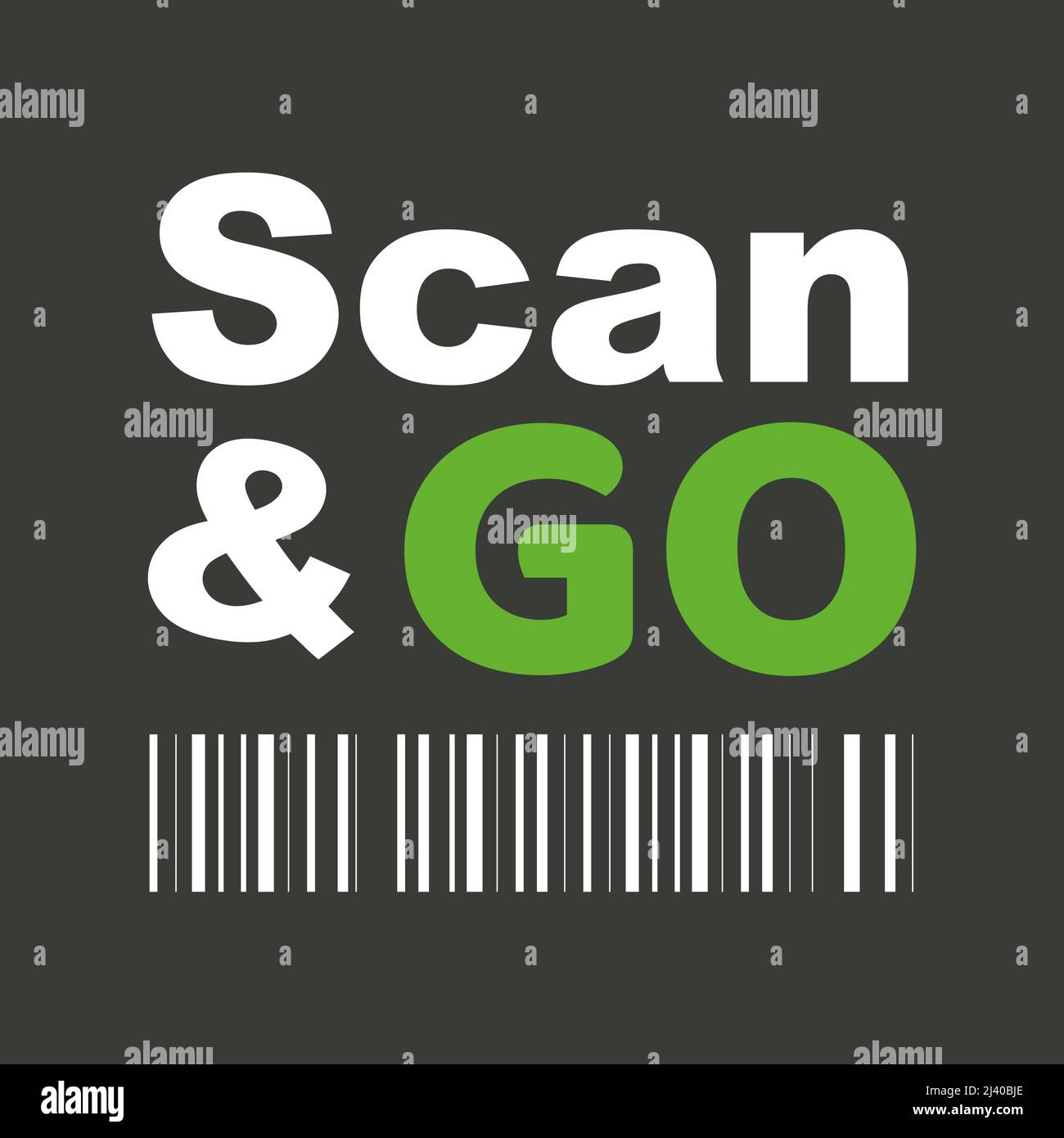Illustrazione vettoriale Scan & Go con codice a barre Illustrazione Vettoriale