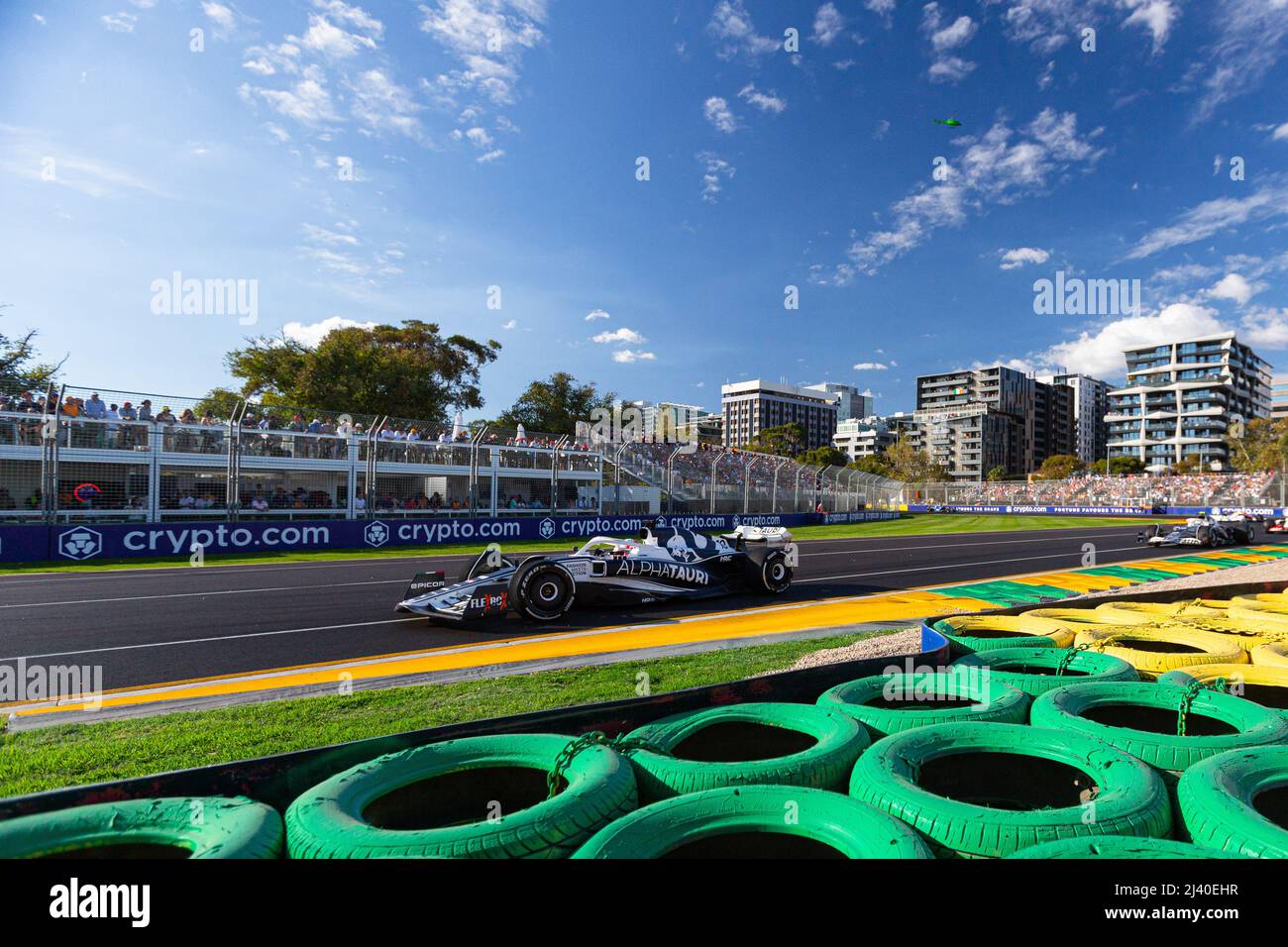 Melbourne, Australia. 10th Apr 2022. Pierre Gasly di Francia guida la Scuderia AlphaTauri numero 10 AT03 durante il Gran Premio d'Australia 2022 al circuito Albert Park Grand Prix. Credit: SOPA Images Limited/Alamy Live News Foto Stock