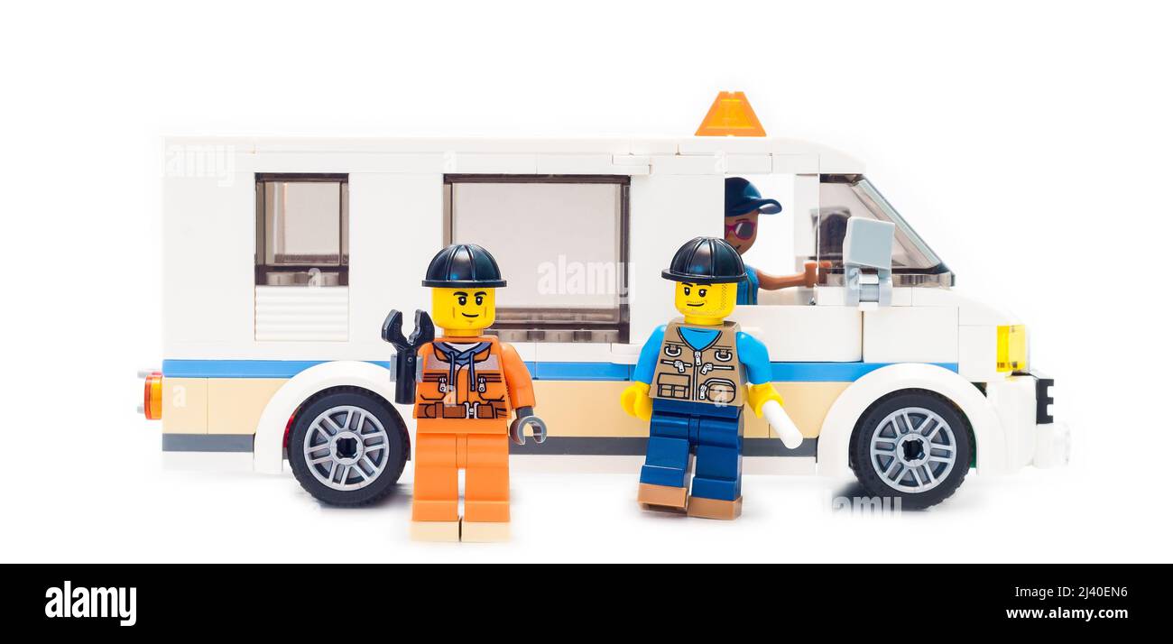 2021: Costruttore LEGO, serie City. Il team di riparazione di emergenza Foto Stock