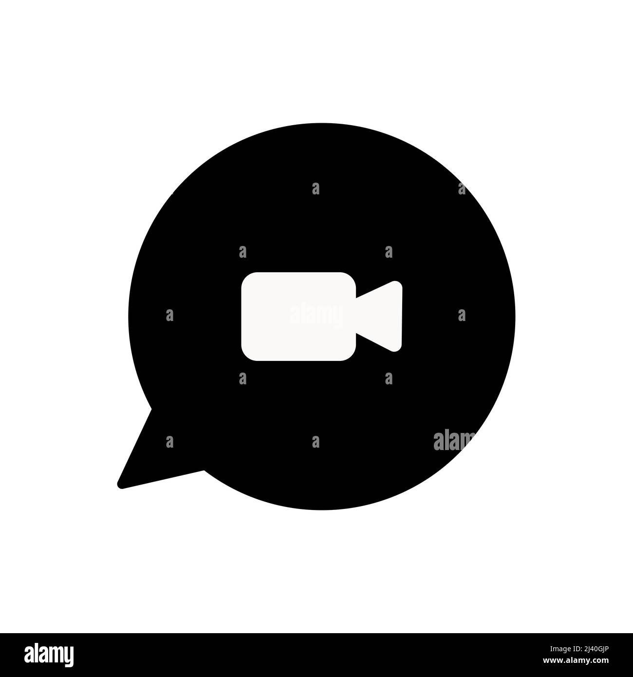 Immagine vettoriale icona videochiamata,vettore icona chat video Illustrazione Vettoriale