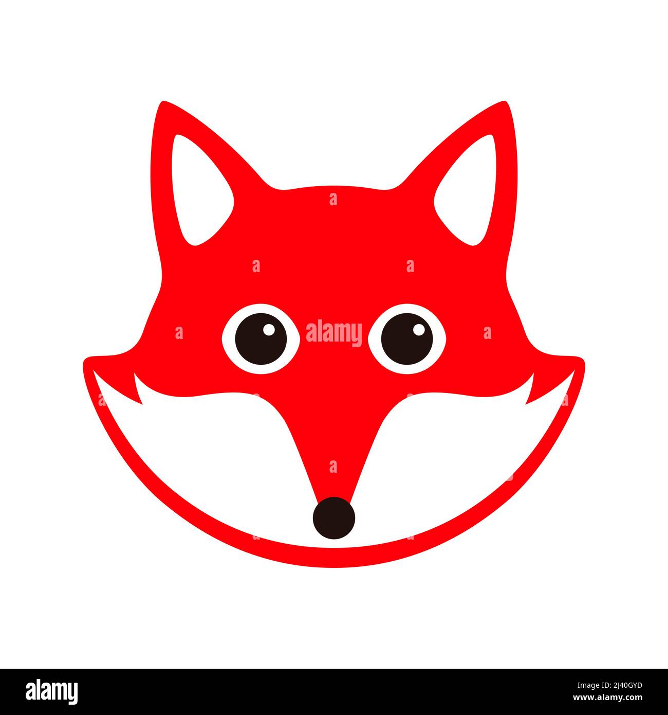 Carino Red Fox, cartoon icona piatto design, come un logo Illustrazione Vettoriale