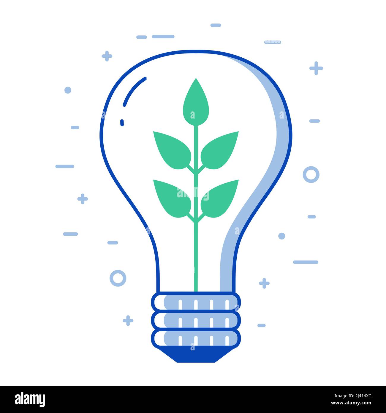 Green Energy Eco Living icona in Line Art Illustrazione Vettoriale