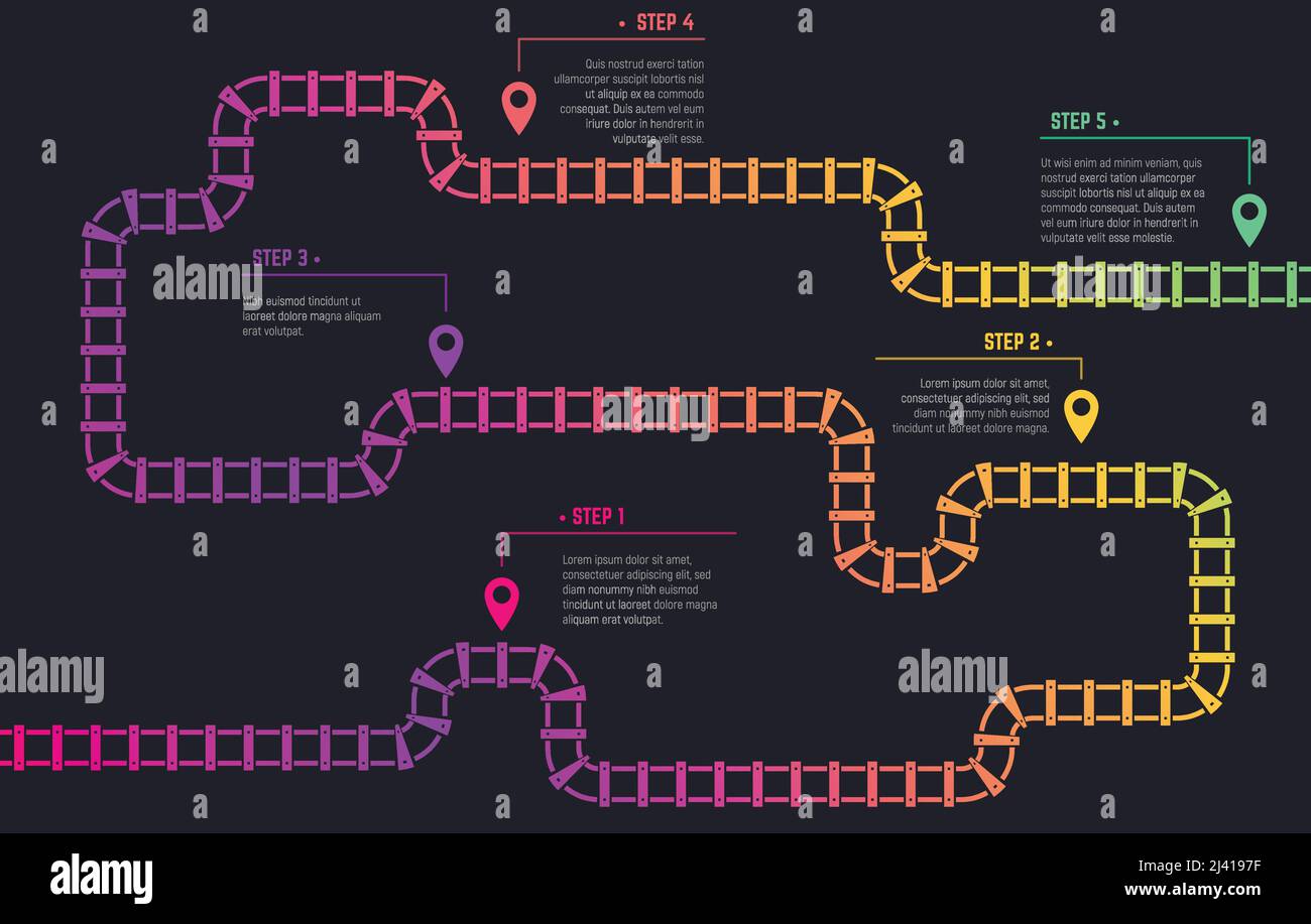 Infografica sui binari ferroviari Illustrazione Vettoriale