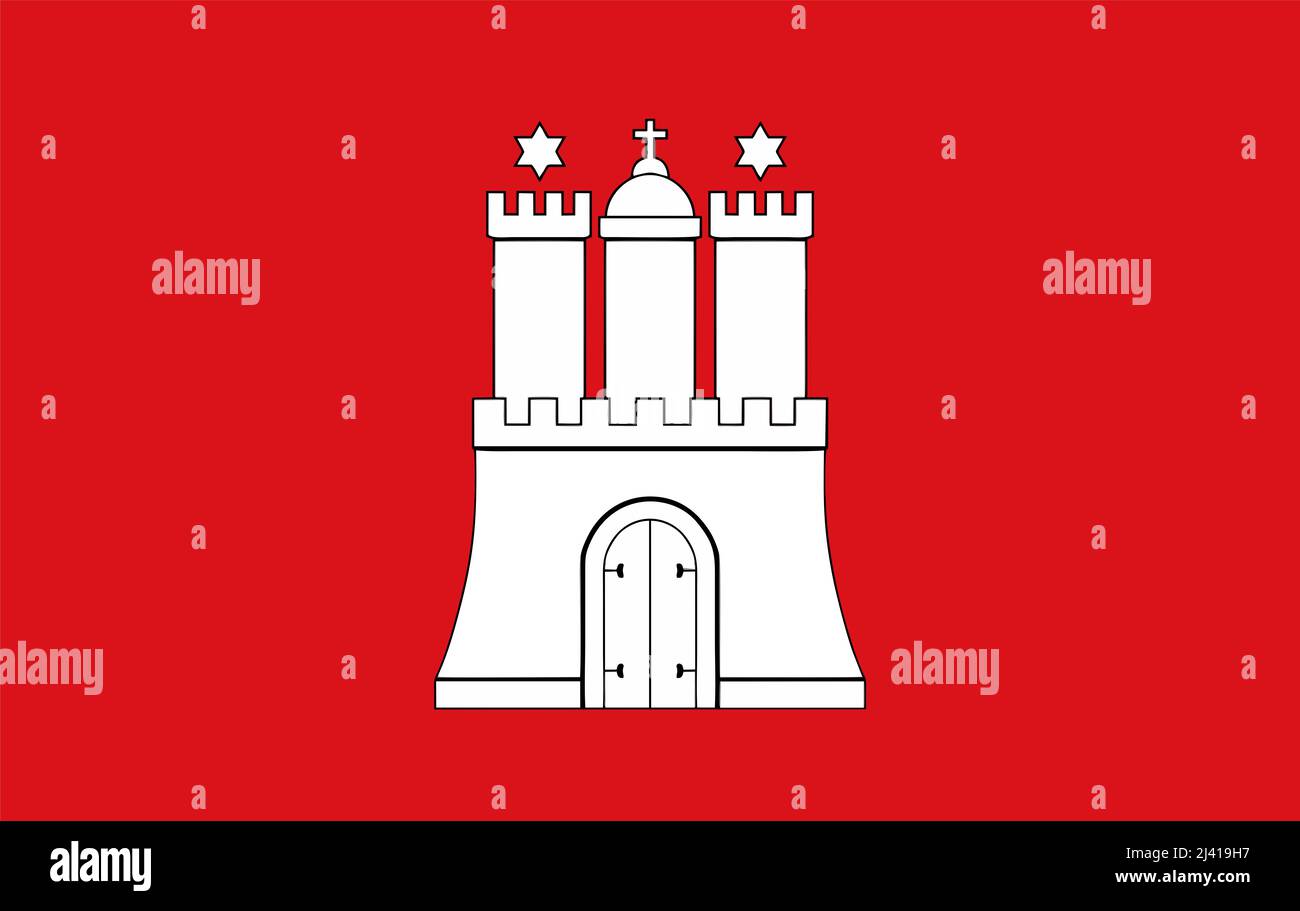 Bandiera della città di Amburgo Foto Stock