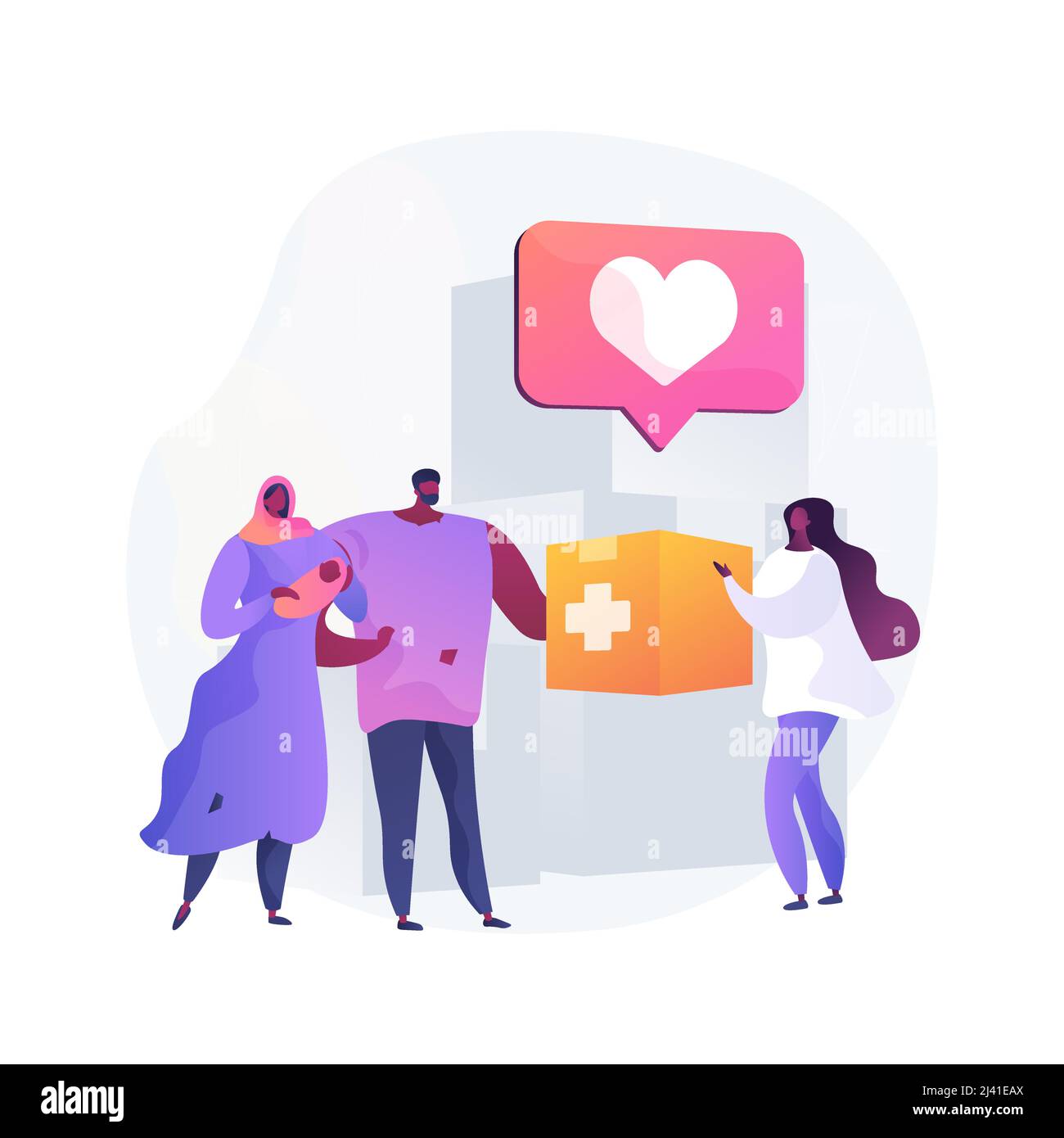 Aiuto ai gruppi svantaggiati concetto astratto illustrazione vettoriale. Aiuto umanitario, aiuto materiale, aiuto volontario del governo, persone vulnerabili, Illustrazione Vettoriale