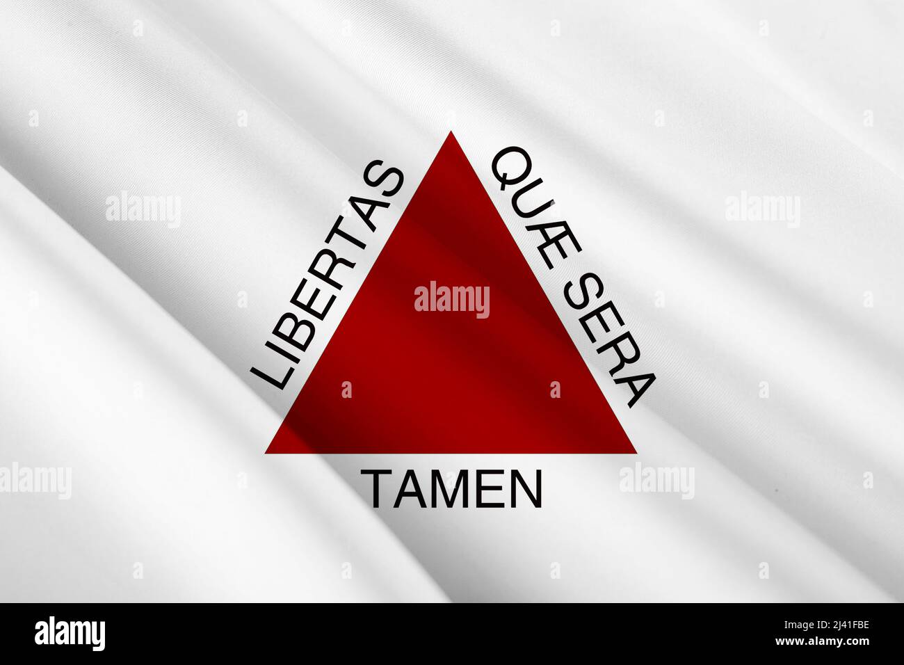 Bandiera di stato Minas Gerais - colore rosso e sfondo bianco orizzontale - simbolo di stato Foto Stock