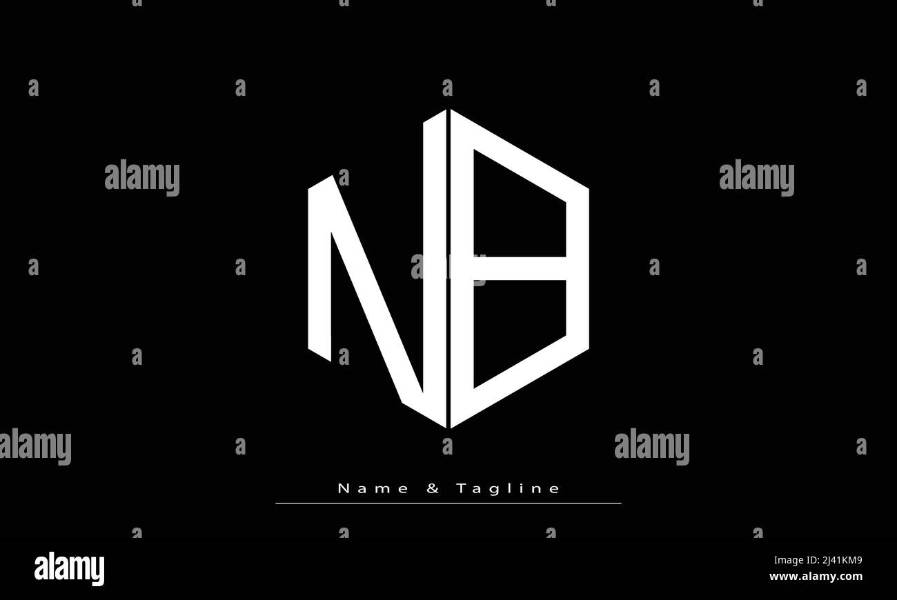 Lettere alfabetiche iniziali logo monogramma NB , BN Illustrazione Vettoriale