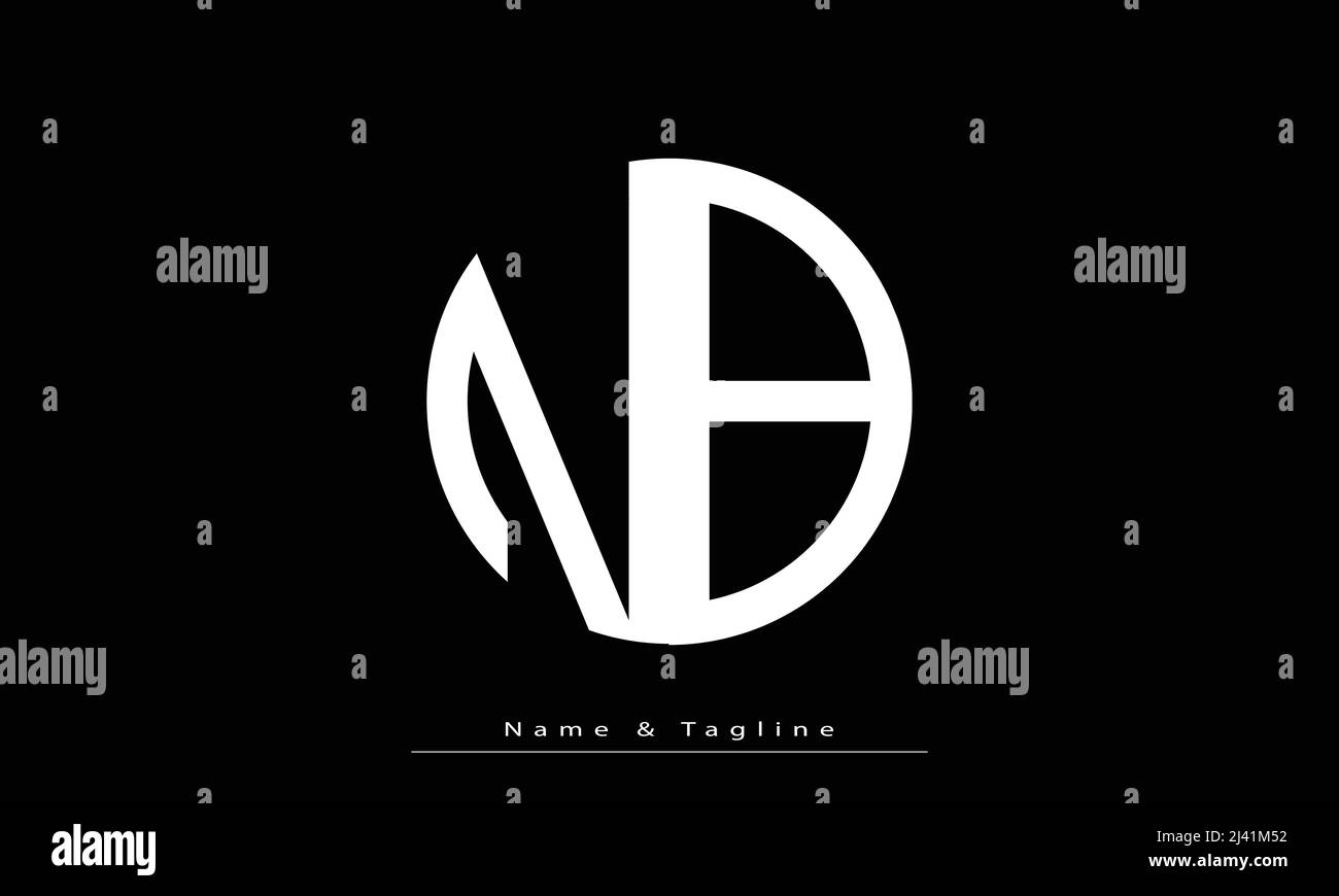 Lettere alfabetiche iniziali logo monogramma NB , BN Illustrazione Vettoriale