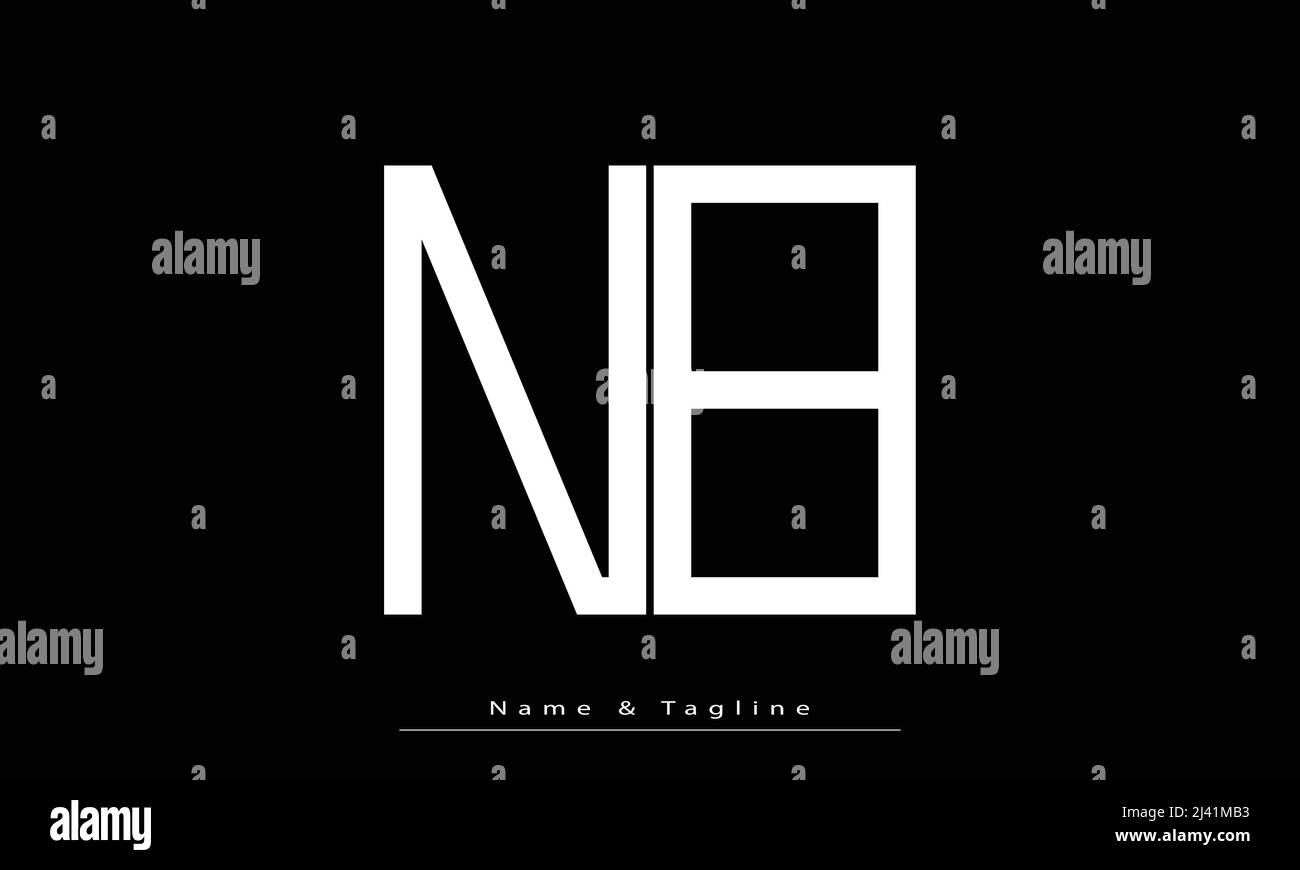 Lettere alfabetiche iniziali logo monogramma NB , BN Illustrazione Vettoriale