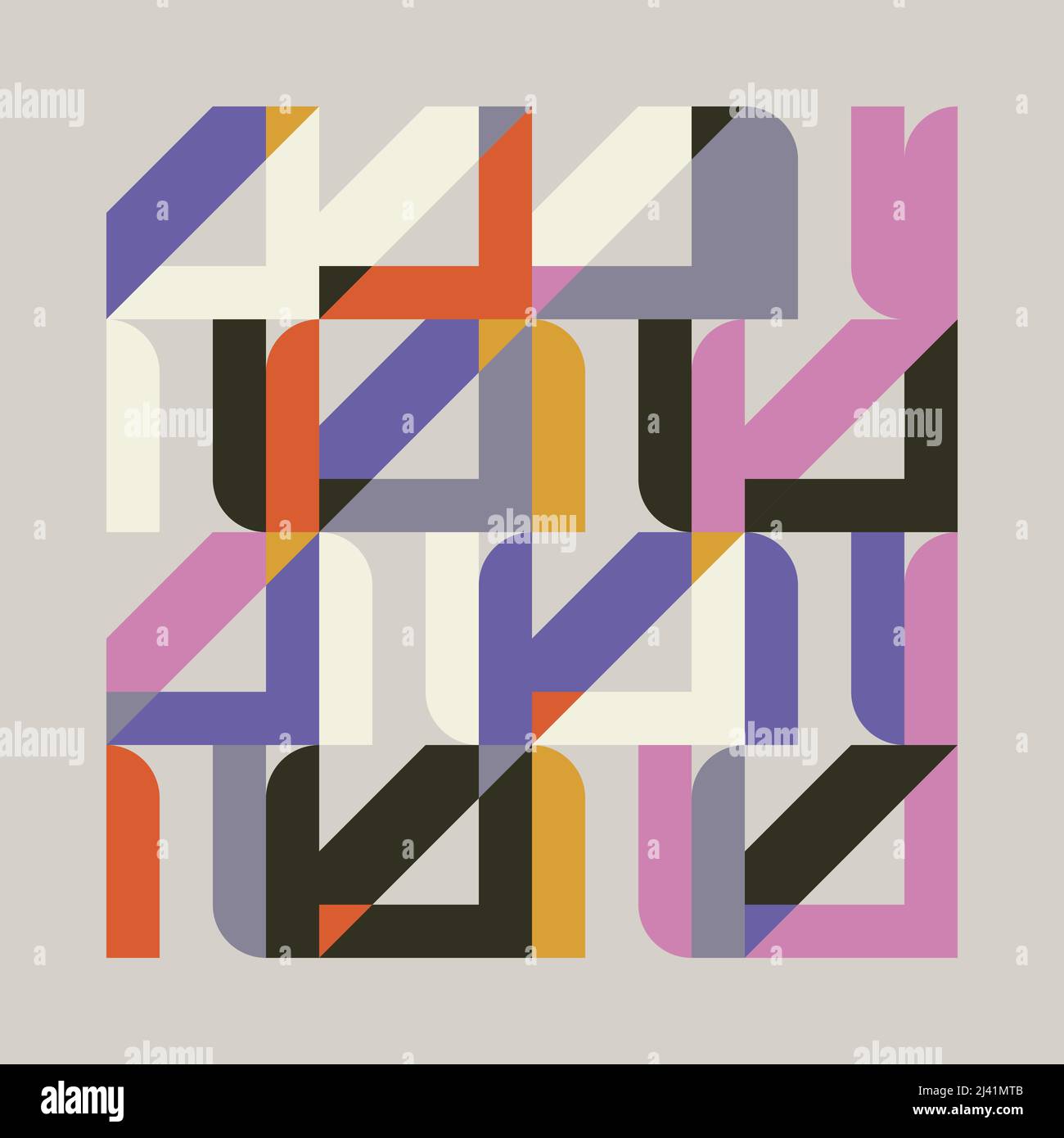 Grafica vettoriale ispirata all'arte minimale realizzata con elementi e forme geometriche astratte. Grafica di design geometrico per poster, copertina, arte, regalo Illustrazione Vettoriale