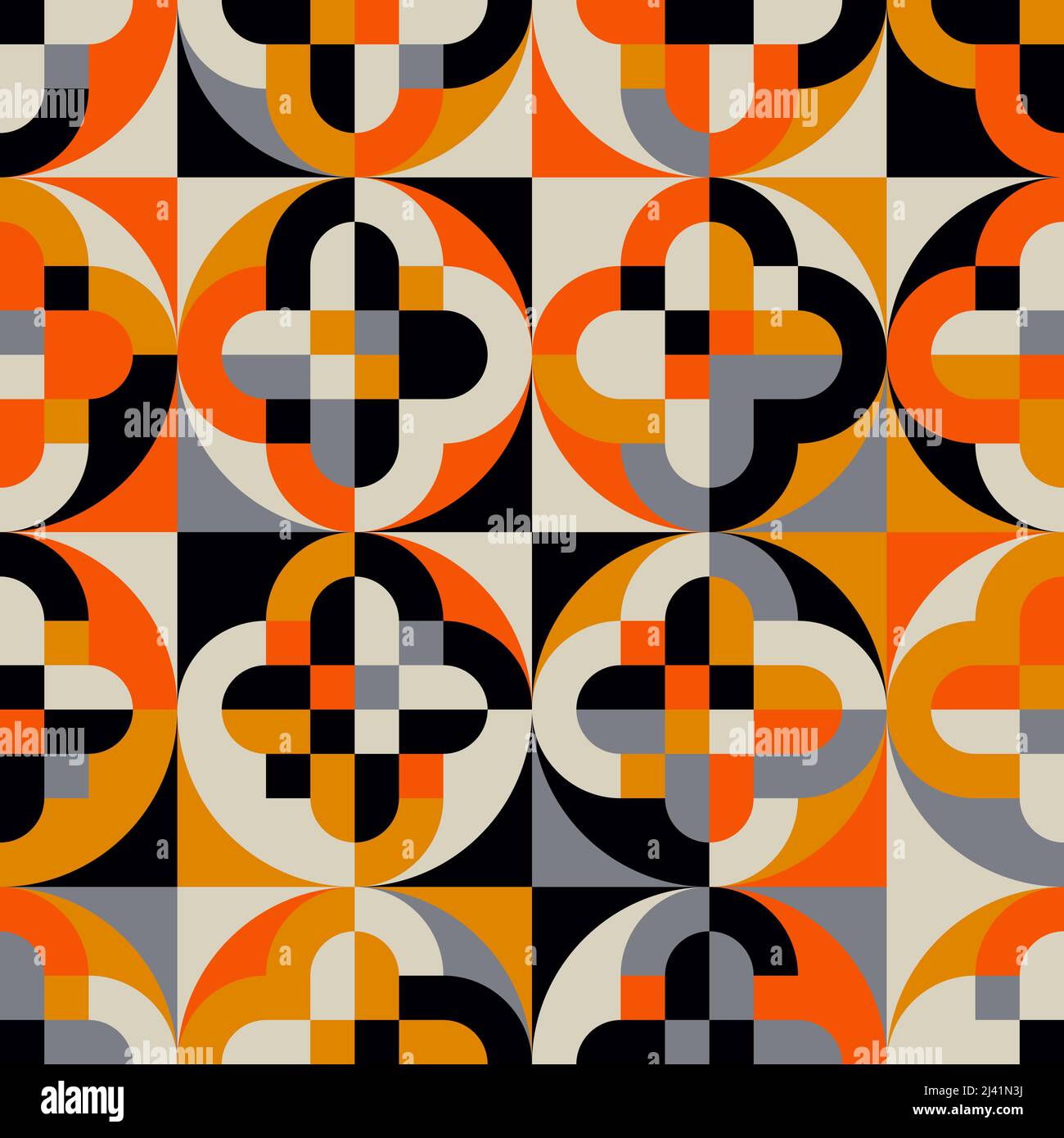 Grafica vettoriale astratta senza giunture realizzata con elementi e forme geometriche ripetitive. Grafica geometrica per poster, copertina, arte, presentazione Illustrazione Vettoriale