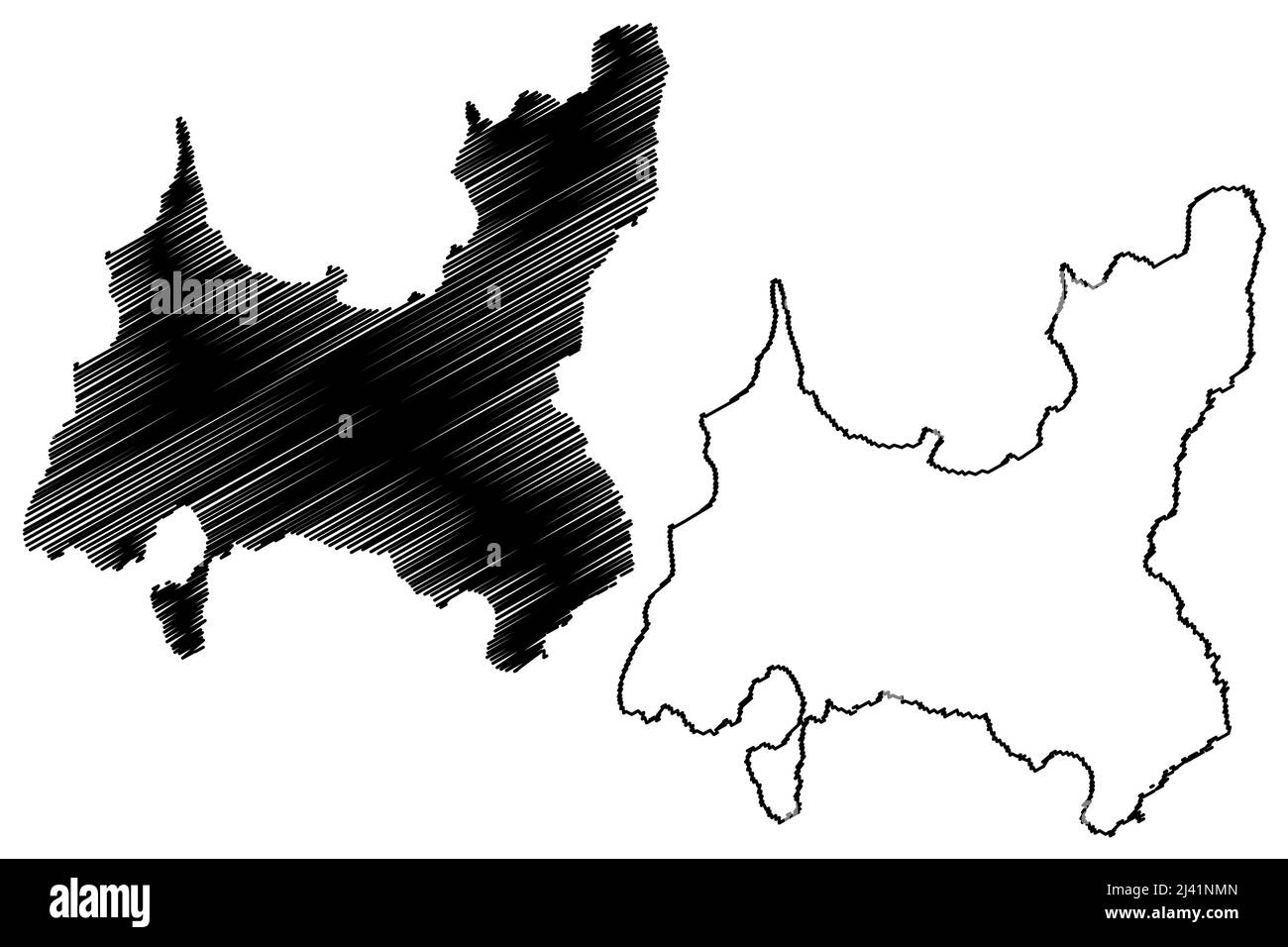 Isola di Shapinsay (Regno Unito di Gran Bretagna e Irlanda del Nord, Scozia, Orkney) illustrazione vettoriale di mappa, schizzo di scricbble Isola di Shapinsay m Illustrazione Vettoriale