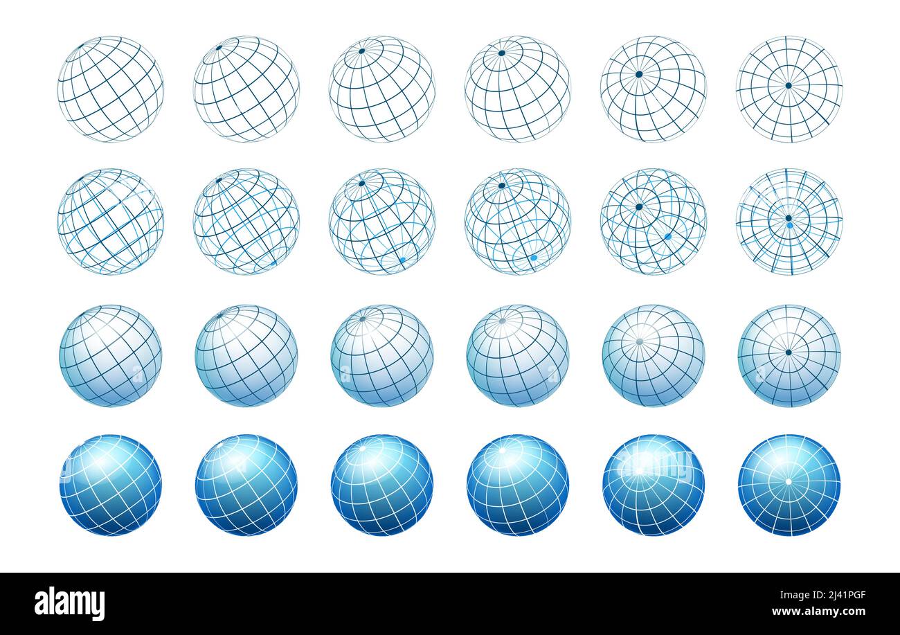 Icone della sfera delle strisce rotanti Illustrazione Vettoriale