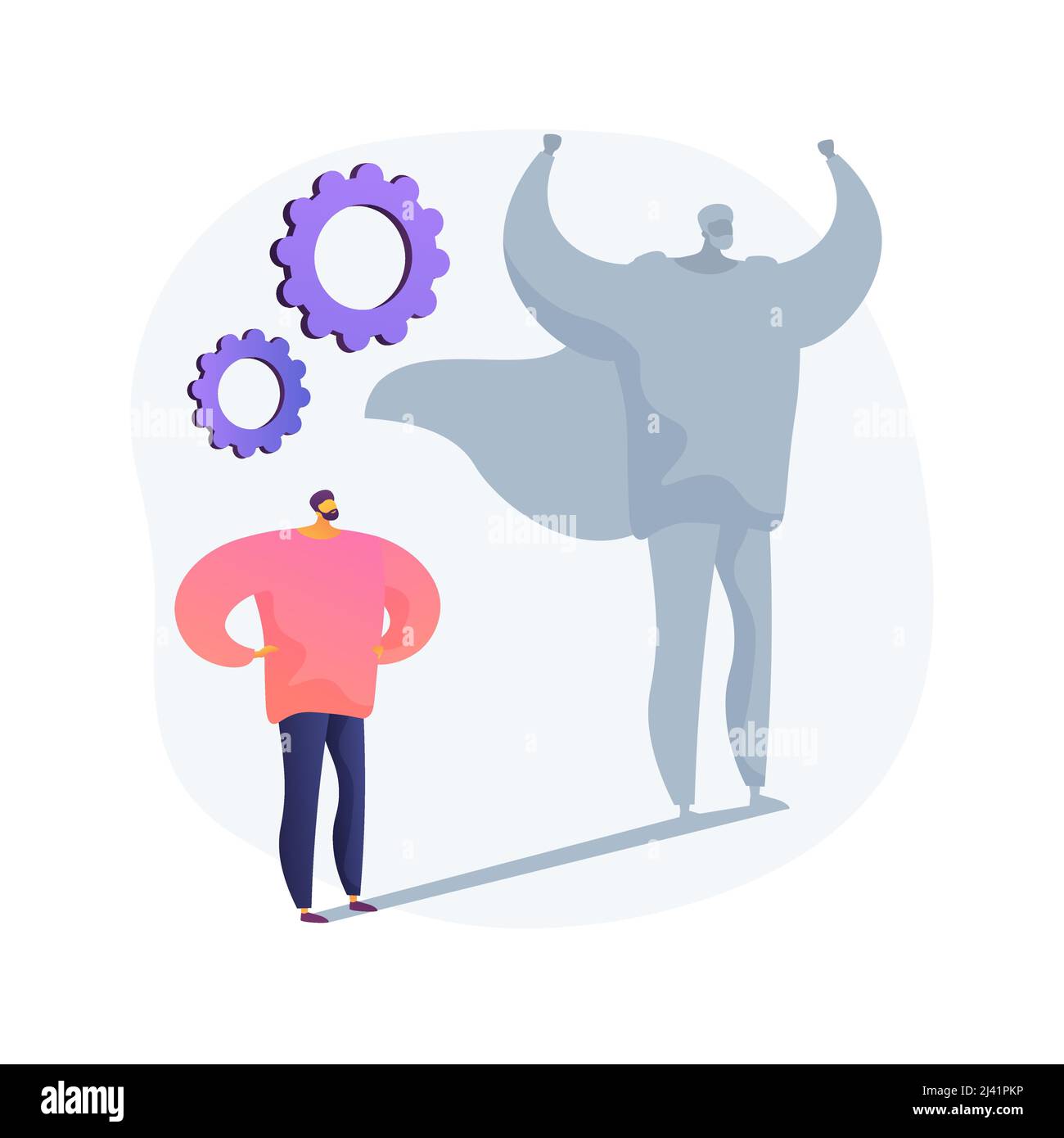 Illustrazione vettoriale del concetto astratto di autostima. Rispetto di sé e valore di sé, fiducia, caratteristiche di personalità, valutazione soggettiva, valore personale, j Illustrazione Vettoriale