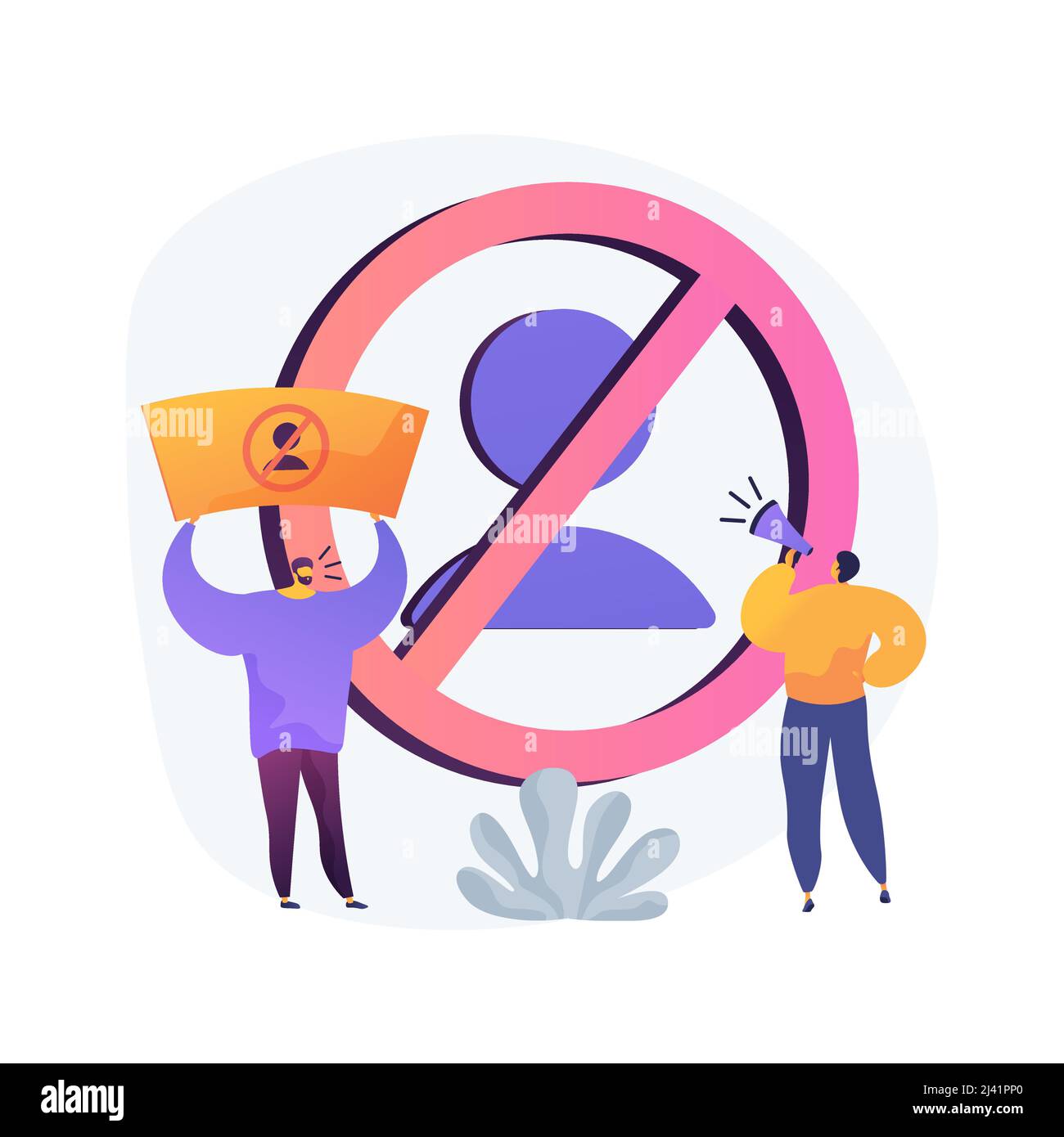 Boicottaggio concetto astratto illustrazione vettoriale. Programma politico, attivismo dei consumatori, comportamento collettivo, cancellare la cultura, acquistare morale, solidarietà Illustrazione Vettoriale