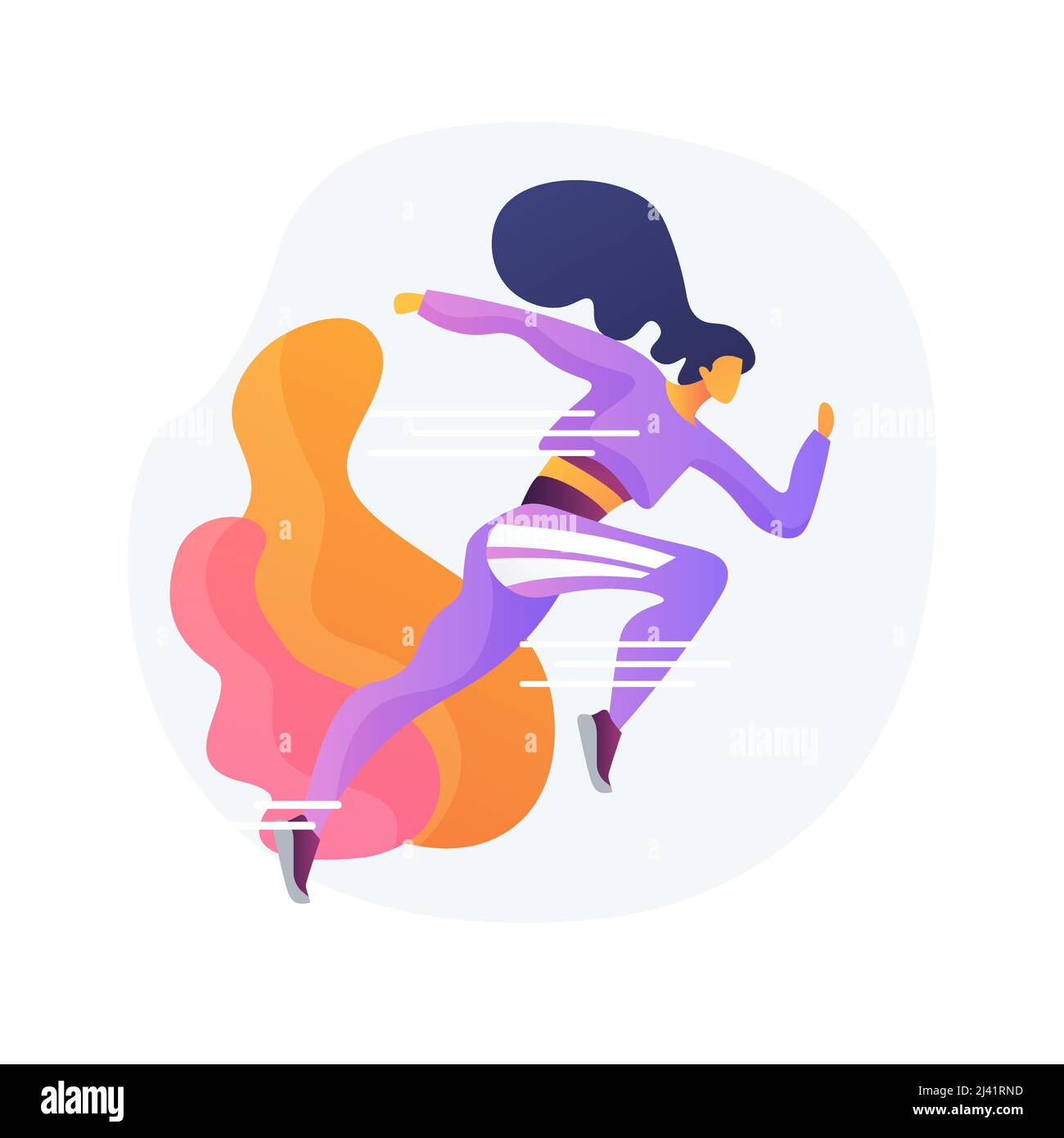 Esecuzione di un'illustrazione vettoriale del concetto astratto. Stile di vita sportivo, allenamento quotidiano, allenamento, corsa di velocità, jogging mattutino, stadio all'aperto, marath Illustrazione Vettoriale