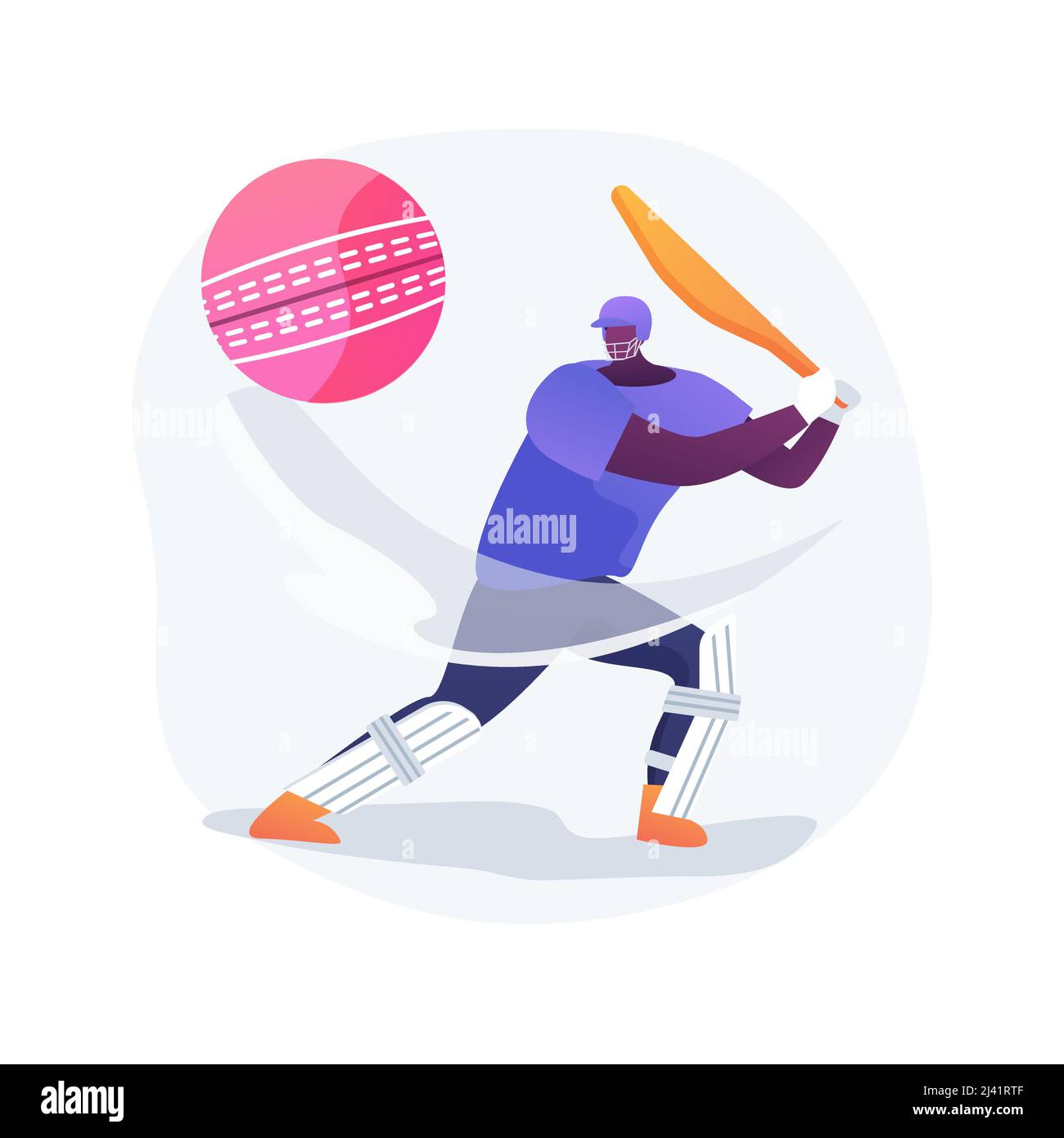 Illustrazione vettoriale del concetto astratto di Cricket. Giocatore professionista, attrezzatura sportiva, campionato di cricket, campo giochi, campionato internazionale, pla Illustrazione Vettoriale