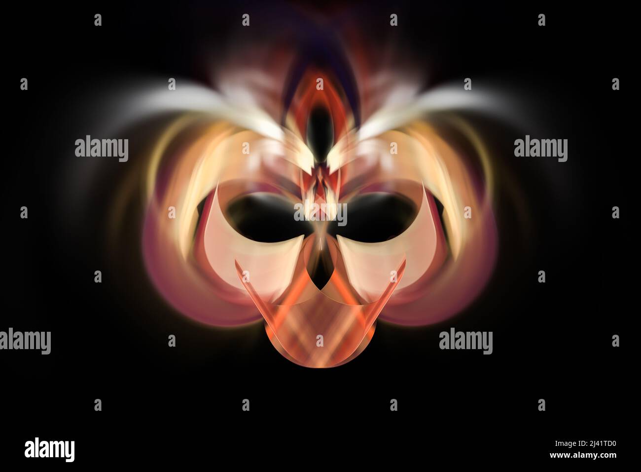 Fratto UFO alieno brillante, sfondo astratto generato dal computer, rendering 3D Foto Stock