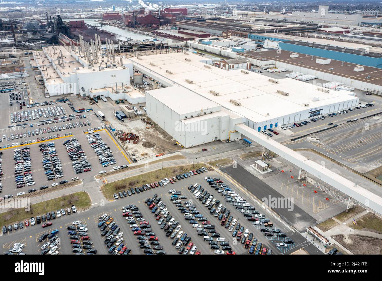 Nuovi camion EV F-150, 7 aprile 20222, Ford River Rouge Complex, Ford Motor Company, Dearborn, MI, USA Foto Stock