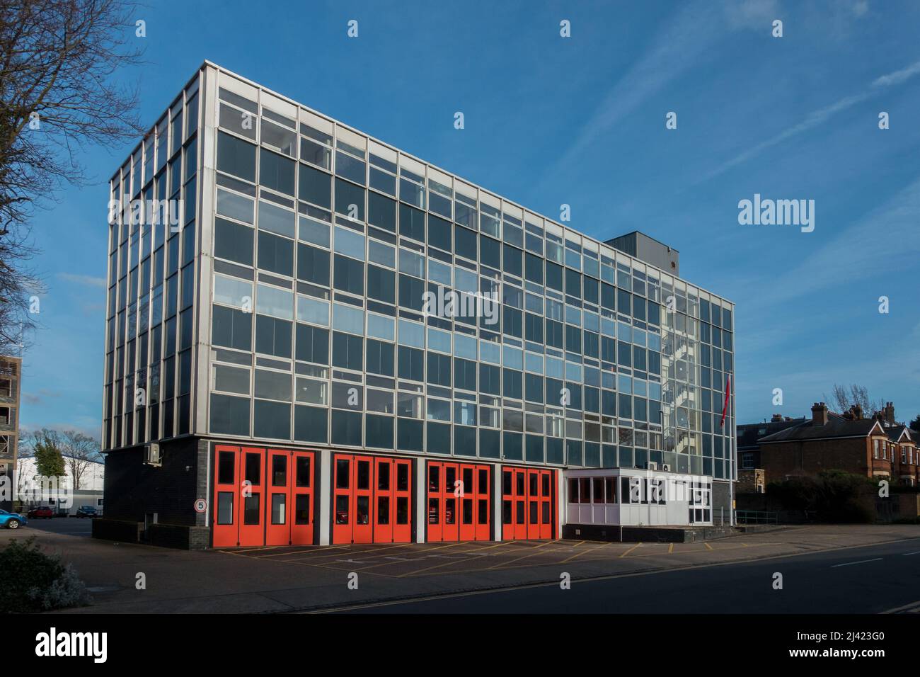 Stazione dei vigili del fuoco di Hertford, Hertford, Regno Unito Foto Stock