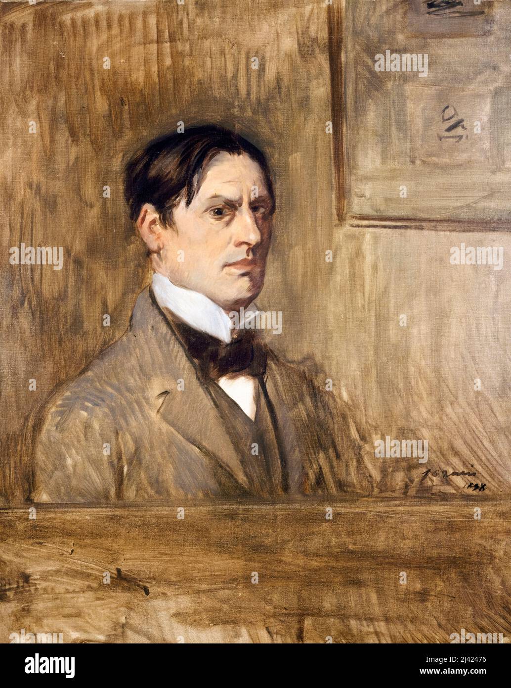 Jean-Louis Forain (1852-1931), autoritratto del pittore e disegnatore impressionista francese, pittura 1898 Foto Stock