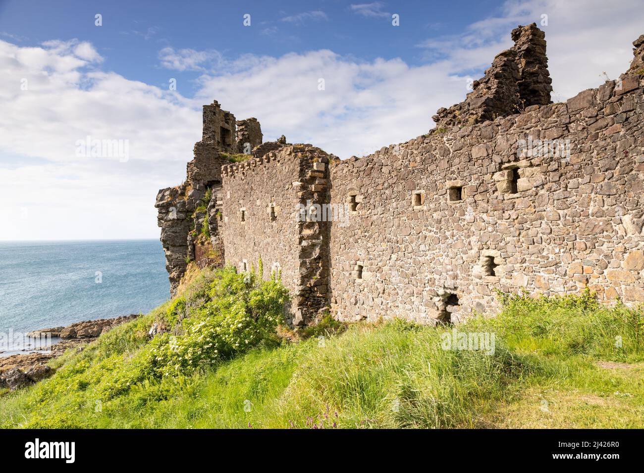 Rovine del castello di Dunure, Ayrshire, Scozia Foto Stock