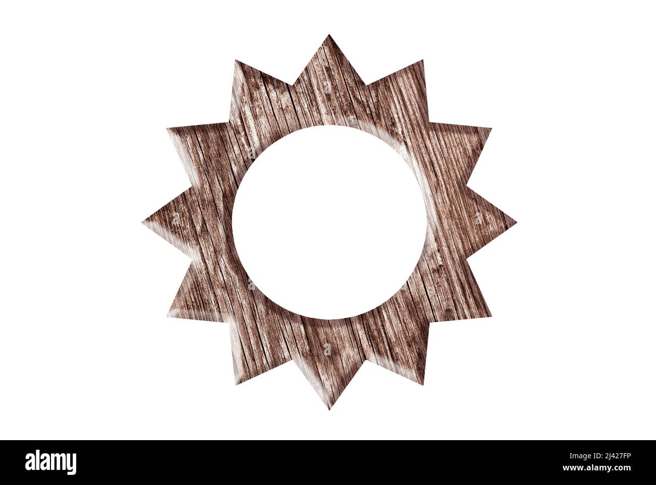 Stella di legno isolata su bianco con percorso di taglio Foto Stock