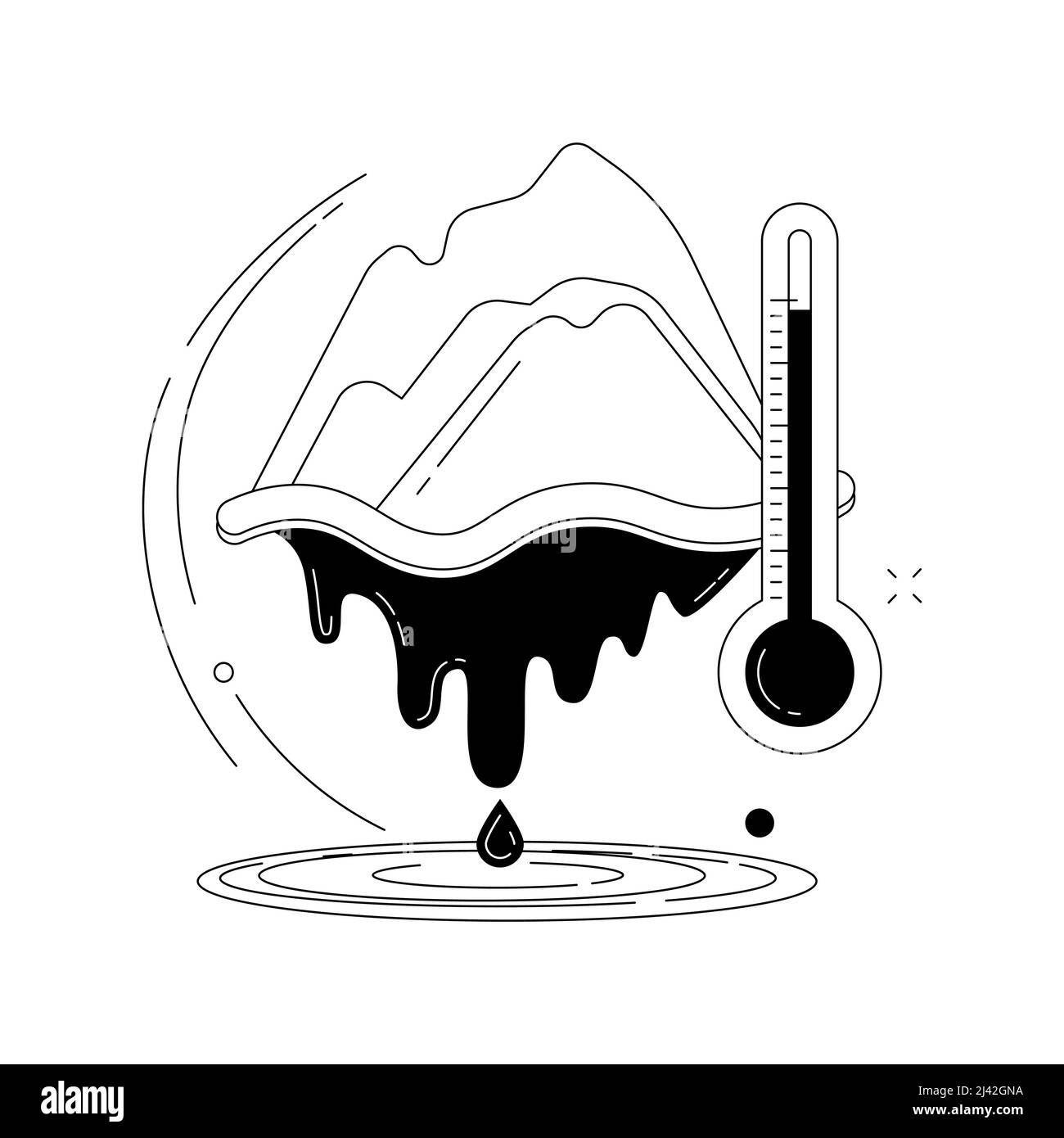 Illustrazione vettoriale del concetto astratto del cambiamento climatico. Dimostrazione attivista ambientale, rapporto riscaldamento globale, tempo, cambiamento di condizioni climatiche c Illustrazione Vettoriale