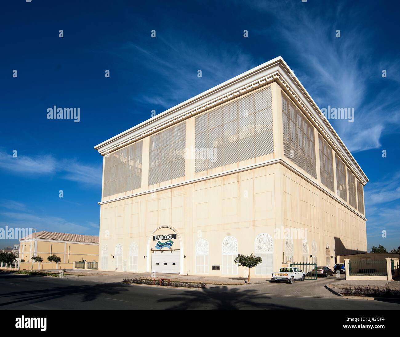 progettazione architettonica industriale - impianto di raffreddamento distrettuale Foto Stock