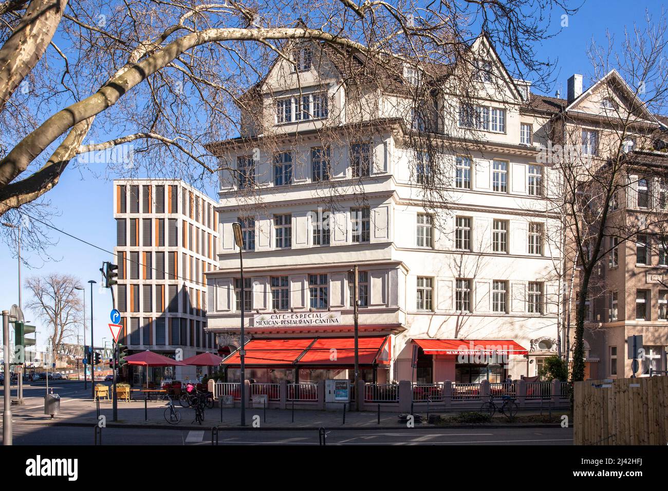 Ristorante messicano Cafe Especial in via Neuhoeffer nel quartiere Deutz, Colonia, Germania. Das Mexikanische Ristorante Cafe Especial in der NE Foto Stock