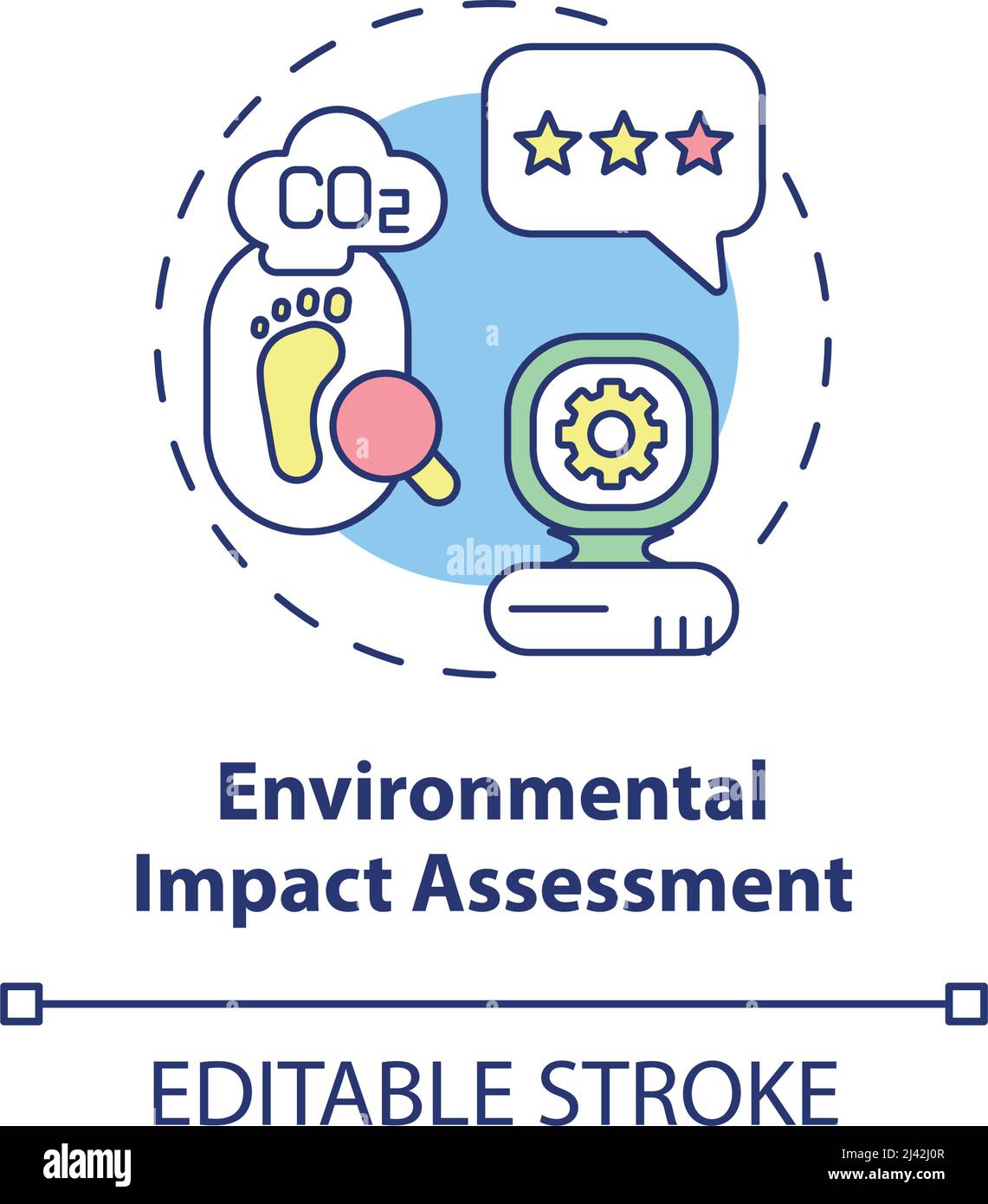 Icona del concetto di valutazione dell'impatto ambientale Illustrazione Vettoriale