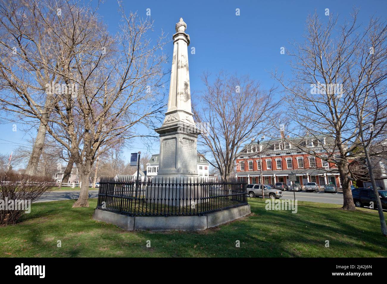 Un memoriale di guerra sul comune di città, Grafton, Massachusetts Foto Stock