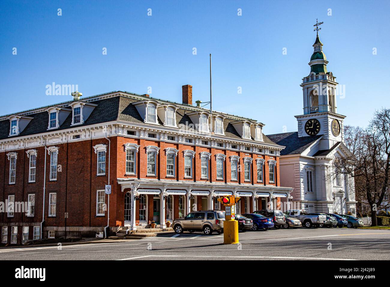 Town House sul Grafton Town Common, Grafton, Massachusetts Foto Stock
