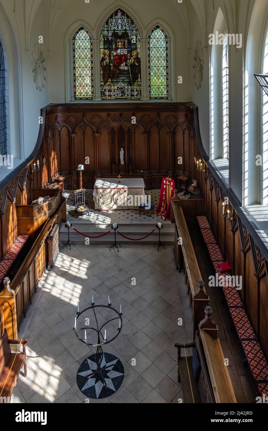La Cappella nel castello di Hartlebury. Ex Palazzo Vescovile, ora museo del Worcestershire, Inghilterra. Foto Stock