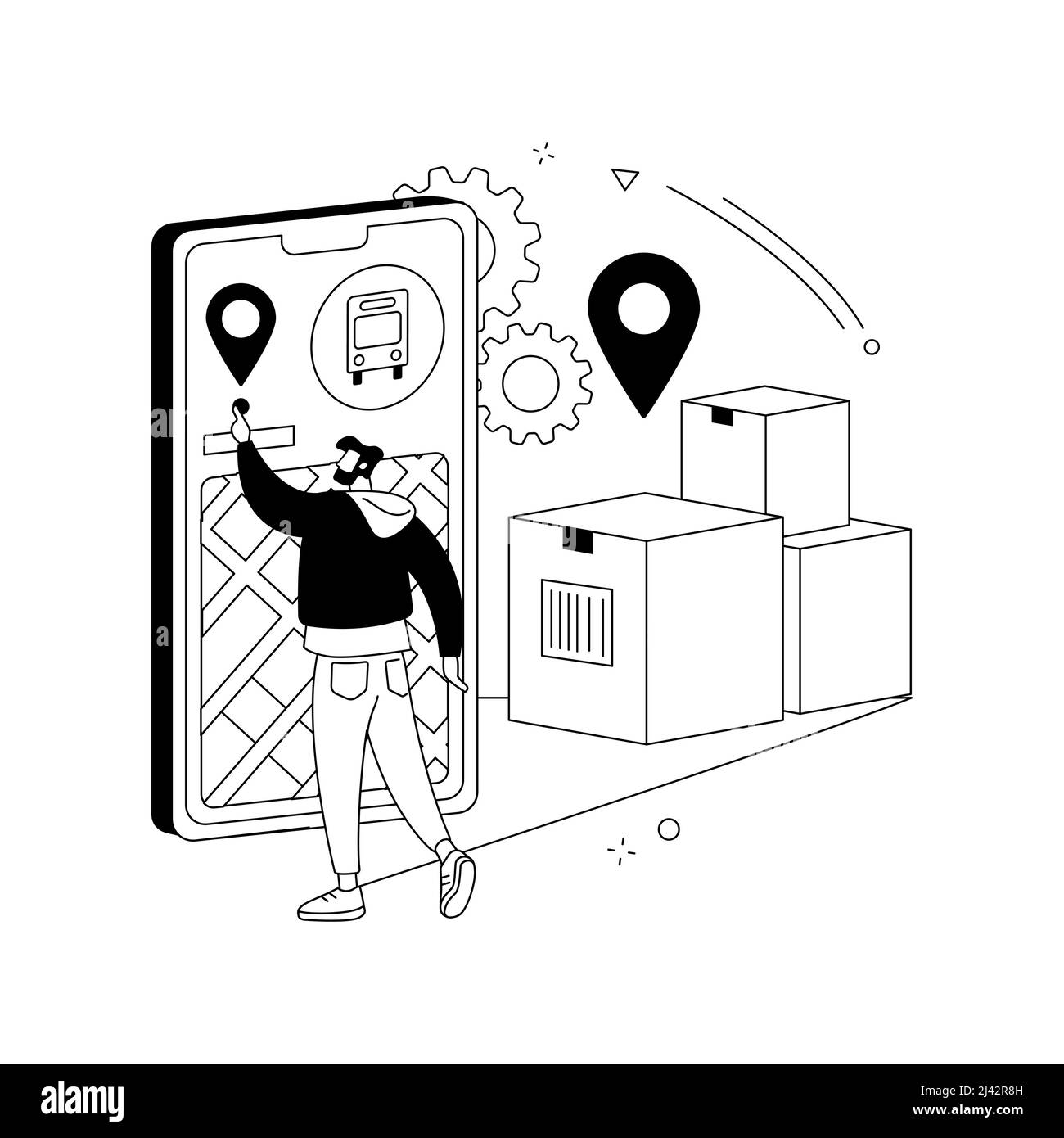 Illustrazione vettoriale del concetto astratto di tracciamento post-servizio. Monitoraggio dei pacchi, monitoraggio e tracciamento della spedizione, numero di tracciamento dei pacchi, consegna espressa, Illustrazione Vettoriale Illustrazione vettoriale del concetto astratto di tracciamento post-servizio. Monitoraggio dei pacchi, monitoraggio e tracciamento della spedizione, numero di tracciamento dei pacchi, consegna espressa, Illustrazione Vettoriale