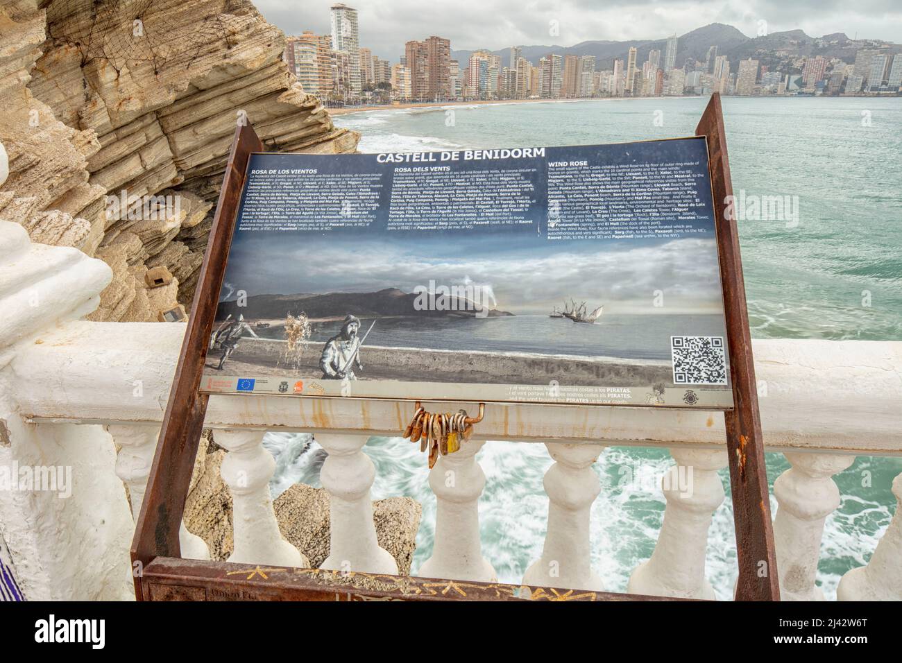 Balcon del Mediterraneo, vista da, Benidorm, Spagna Foto Stock