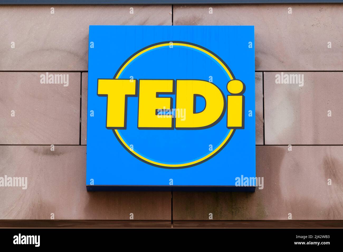 Firma e logo di Tedi Foto Stock