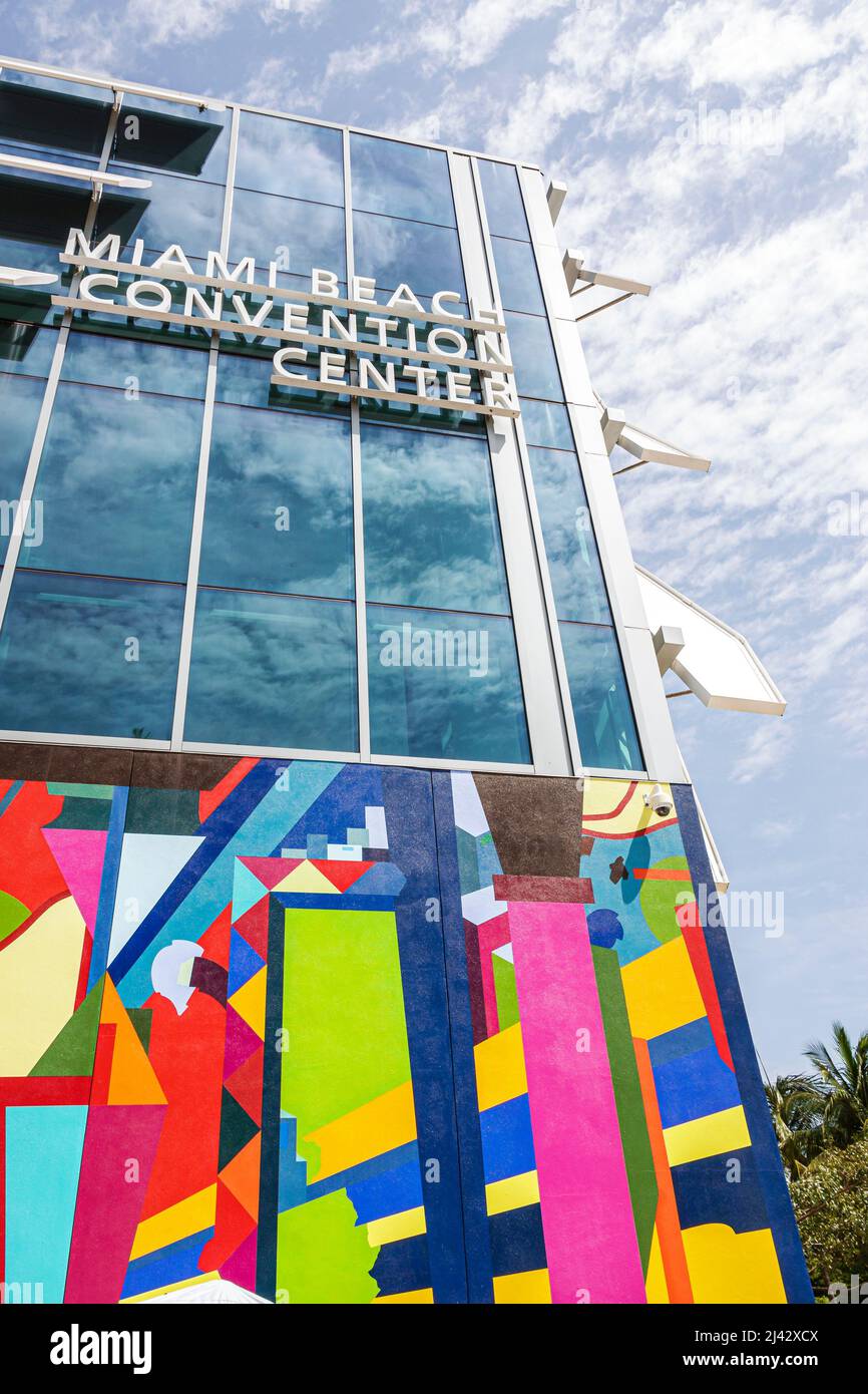 Miami Beach Florida Convention Center, centro convegni fuori dal cartello esterno Foto Stock