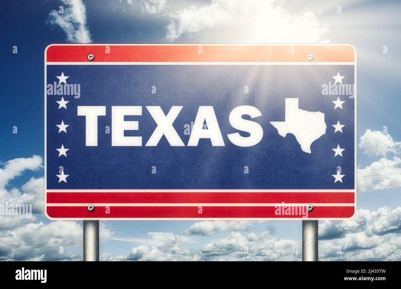 Benvenuto nello stato del Texas degli Stati Uniti Foto Stock