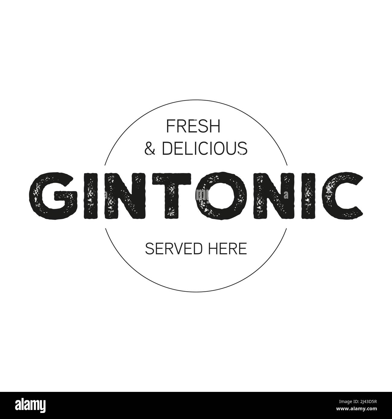 Cocktail Gin Tonic segno d'epoca Illustrazione Vettoriale