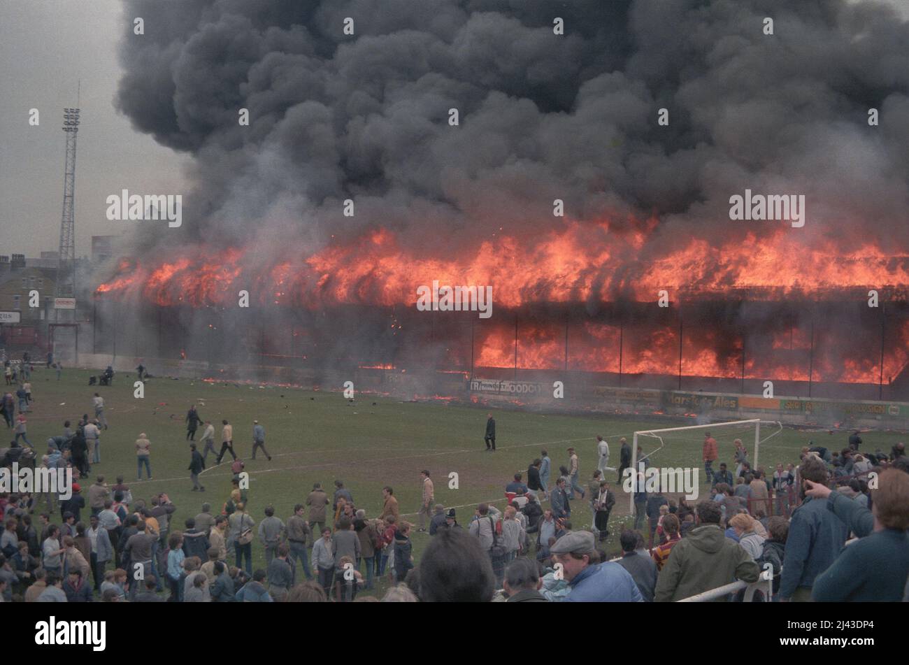 Bradford City Fire Disaster alla Valley Parade 1985 Foto Stock