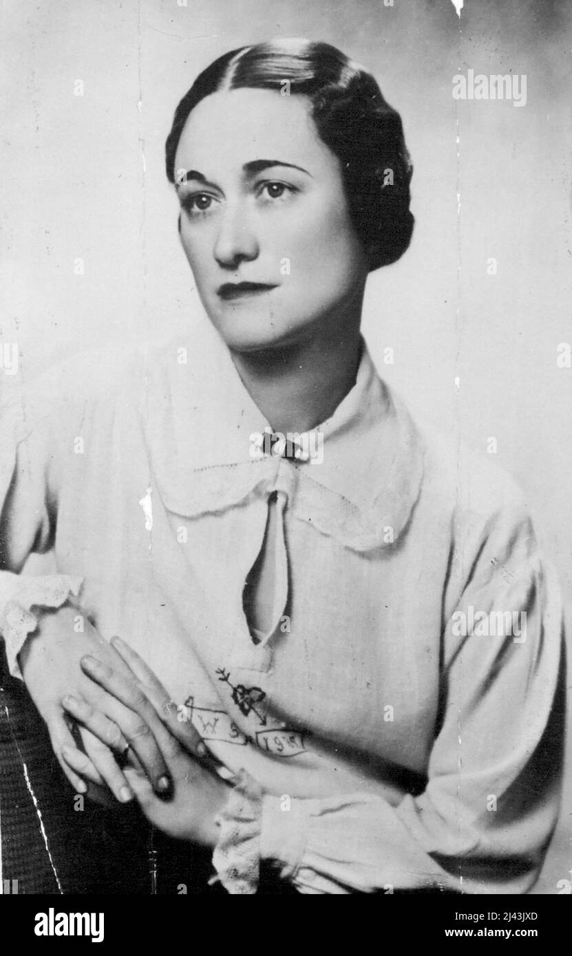 Duchessa di Windsor - Ritratti - personalità. Giugno 3, 1937. (Foto della stampante associata). Foto Stock