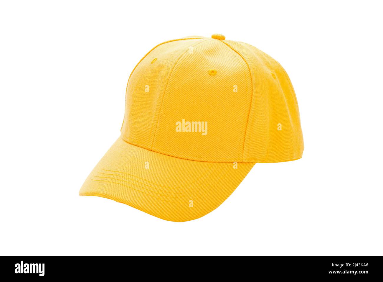 Cappello giallo da baseball isolato su sfondo bianco. Con percorso di taglio Foto Stock