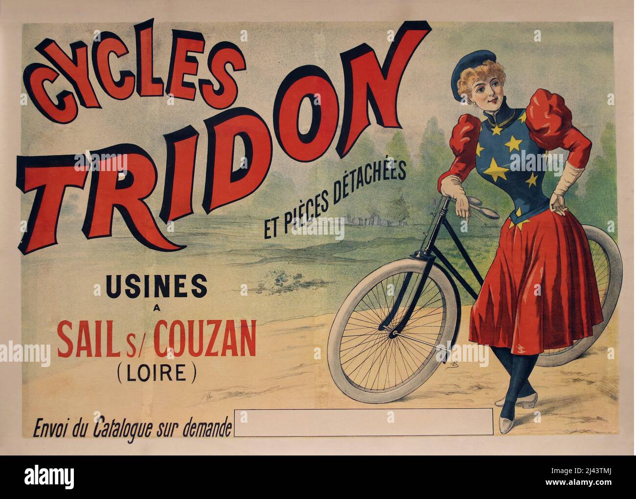 Poster della bicicletta francese d'epoca - Tridon Foto Stock